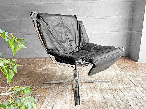 バットネ VATNE ファルコンチェア Falcon Chair シガード・レッセル Sigurl Resell LUX レザー 本革 メタルフレーム ノルウェー 希少♪
