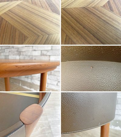 エルメス HERMES メティエ Metiers ストレージチェスト サイドテーブル ウォールナット材フレーム レザー 本革 ブラウン エンツォ・マリ Enzo Mari フランス 日本未発売 ●