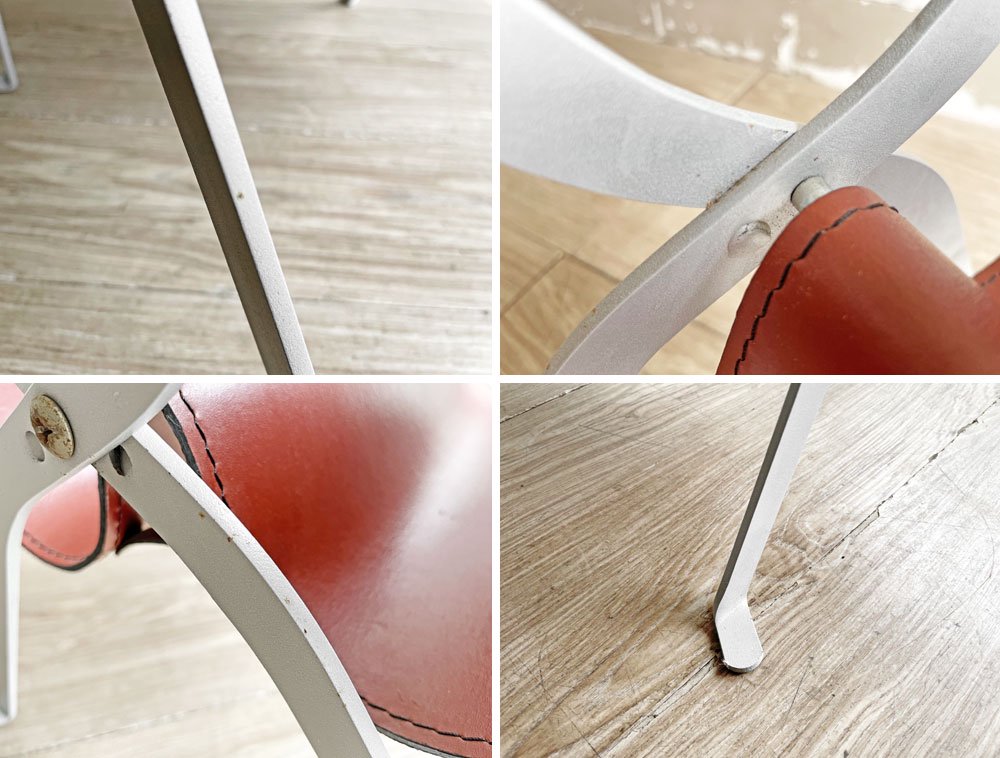 モダンスタイル Modern Style フォールディング マガジンラック レザー 本革 レッド スチール脚 アクタス ACTUS 取扱 参考価格¥17,850- ●