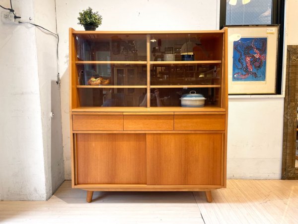 ウニコ unico アルベロ ALBERO カップボード 食器棚 チーク材 北欧デザイン ビンテージスタイル 廃盤希少 ★