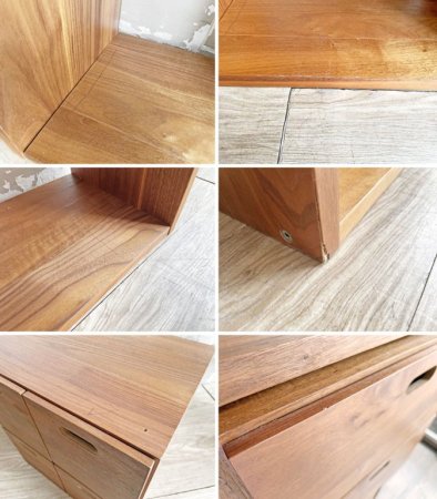 無印良品 MUJI スタッキングシェルフ 5段2列 ウォールナット材 H28.5 スタッキングチェスト×3 & コの字棚付属 合計定価¥58,360- ●