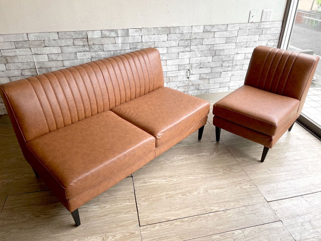 クラッシュゲート CRASH GATE ノットアンティークス Knot antiques グレス GRESS 1P ソファ レザーテックス W55cm 定価¥33,000- ●