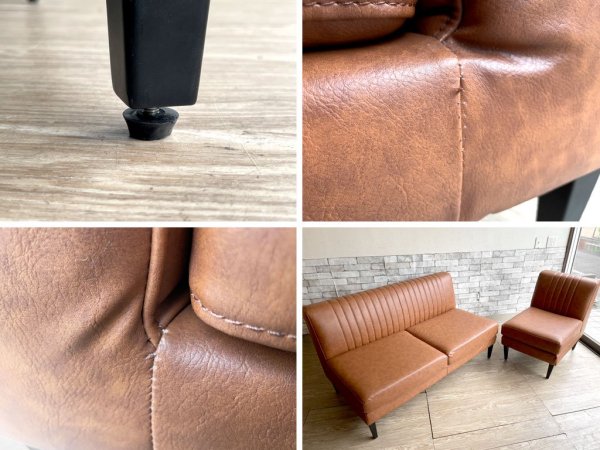 クラッシュゲート CRASH GATE ノットアンティークス Knot antiques グレス GRESS 2P ソファ レザーテックス W110cm 定価¥59,400- ●