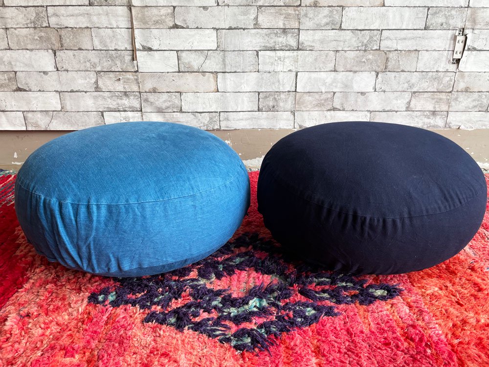 ファイバーアートスタジオ FIBER ART STUDIO クッションチェア ラウンド Φ50cm 綿カバー ネイビー A ●