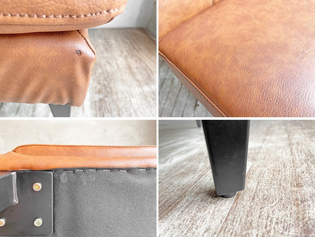 クラッシュゲート CRASH GATE ノットアンティークス Knot antiques グレス GRESS 1P ソファ レザーテックス W55cm 定価¥33,000- ♪