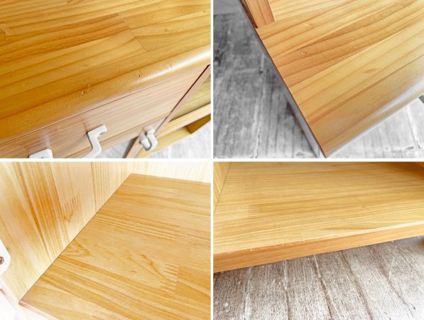 モモナチュラル MOMO Natural ランド LAND カップボード キッチンボード 食器棚 オープン パイン材 W77cm 定価\87,000- ♪