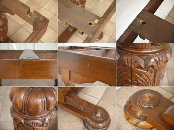 UKビンテージ UK vintage バルボスレッグ ドローリーフテーブル ダイニングテーブル 伸長式 オーク材 英国 アンティーク ◇