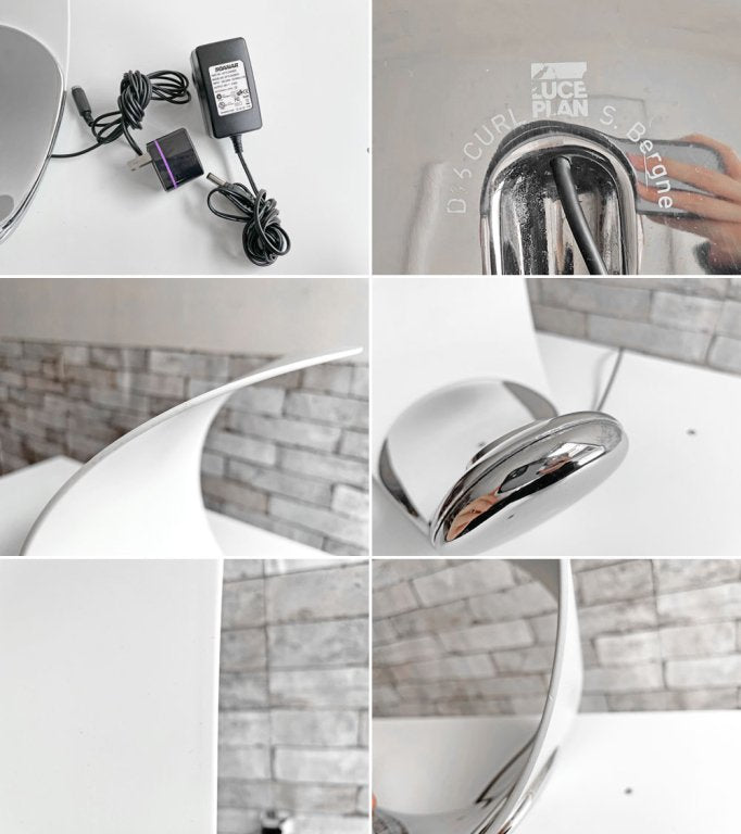 ルーチェプラン LUCE PLAN カール CURL テーブルライト ベッドサイドランプ LED ホワイト Sebastian Bergne イタリア 箱付き ●