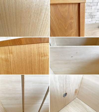 無印良品 MUJI タモ材 パーソナルデスク 机 引出し付 袖机 デスクワゴン付 ナチュラル 廃番 定価¥35,000- ●