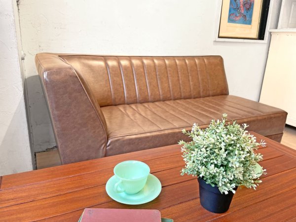 ビカーサ BICASA YJ-LD 片アームソファ カウチソファ COUCH SOFA コーナータイプ ダークブラウン ビンテージスタイル ★