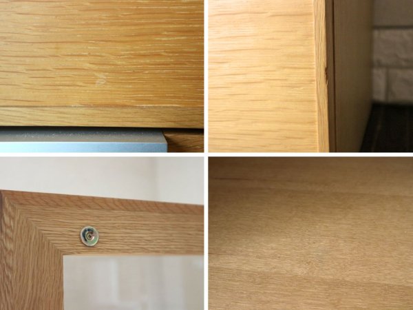 インザルーム in the ROOM ローマン ガラスキャビネット ブックシェルフ カップボード 本棚 食器棚 W40 ガラス扉左開き シンプルモダン オーク材 ◎