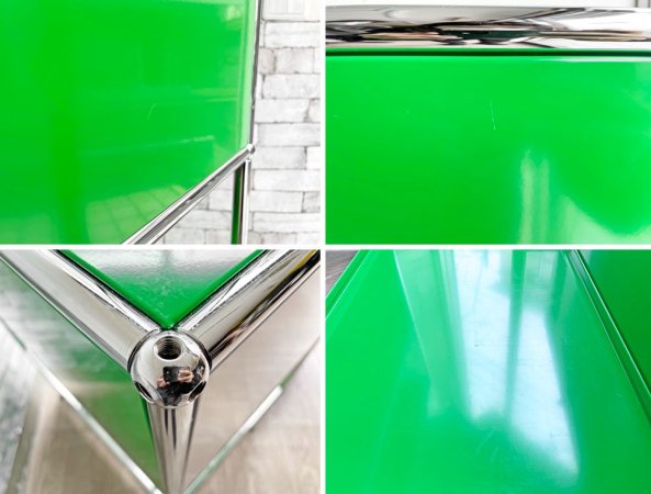 ユーエスエムハラー USM Haller モジュラーファニチャー ハラーシステム キャビネット 1列3段 USMグリーン × ライトグレー 2ドア + オープン仕様 ●