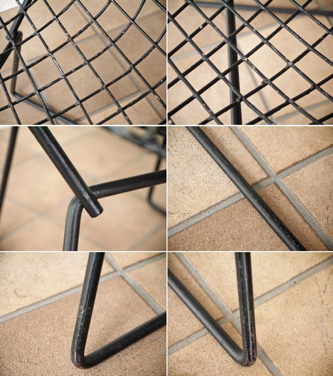 ノル Knoll ビンテージ ダイヤモンドチェア Diamond Chair ハリー ベルトイア Harry Bertoia ブラックリペイント ミッドセンチュリー 名作 ◇