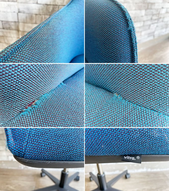 ヴィトラ vitra ソフトシェル SOFTSHELL デスクチェア 5スターベース キャスター ブルーココナッツカラー ファブリック 昇降機能付き 定価¥114,400- C ●