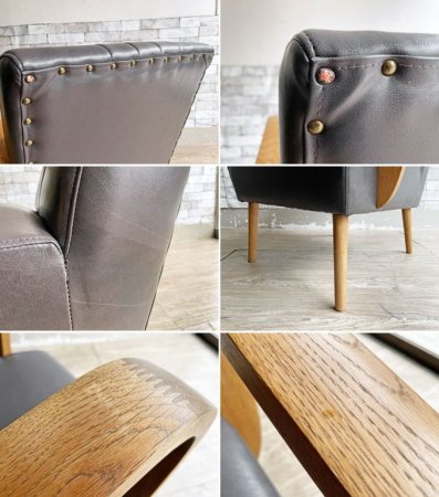 クラッシュゲート CRASH GATE ノットアンティークス Knot antiques ベスパ VESPA 1Pソファ 1人掛け アーム付き PVCレザー ダークカラー カフェスタイル ●