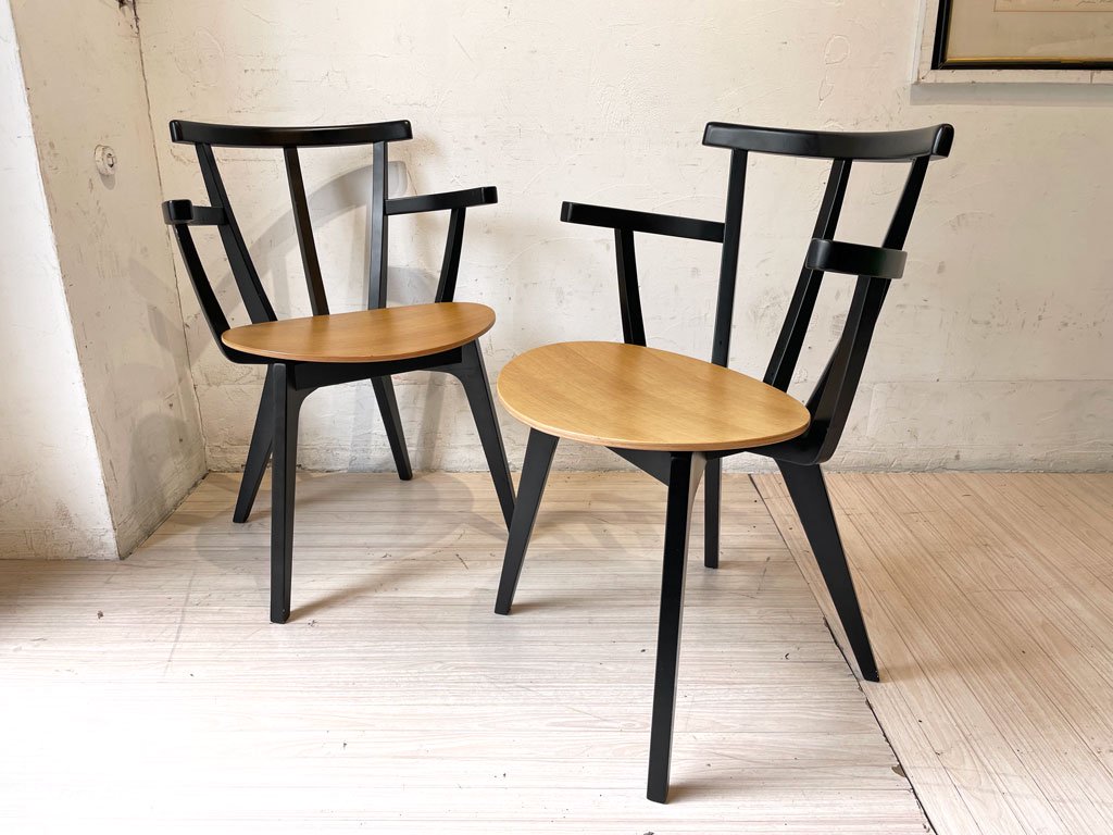 コモック COMMOC ビートル BEETLE ARM CHAIR アームチェア ブラック ナチュラルモダン ドリルデザイン DRILL DESIGN 定価¥46,200- A ★