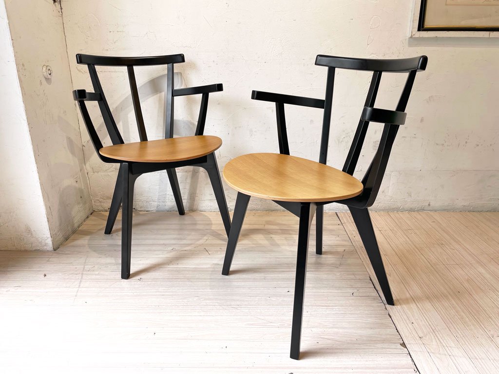 コモック COMMOC ビートル BEETLE ARM CHAIR アームチェア ブラック ナチュラルモダン ドリルデザイン DRILL DESIGN 定価¥46,200- B ★