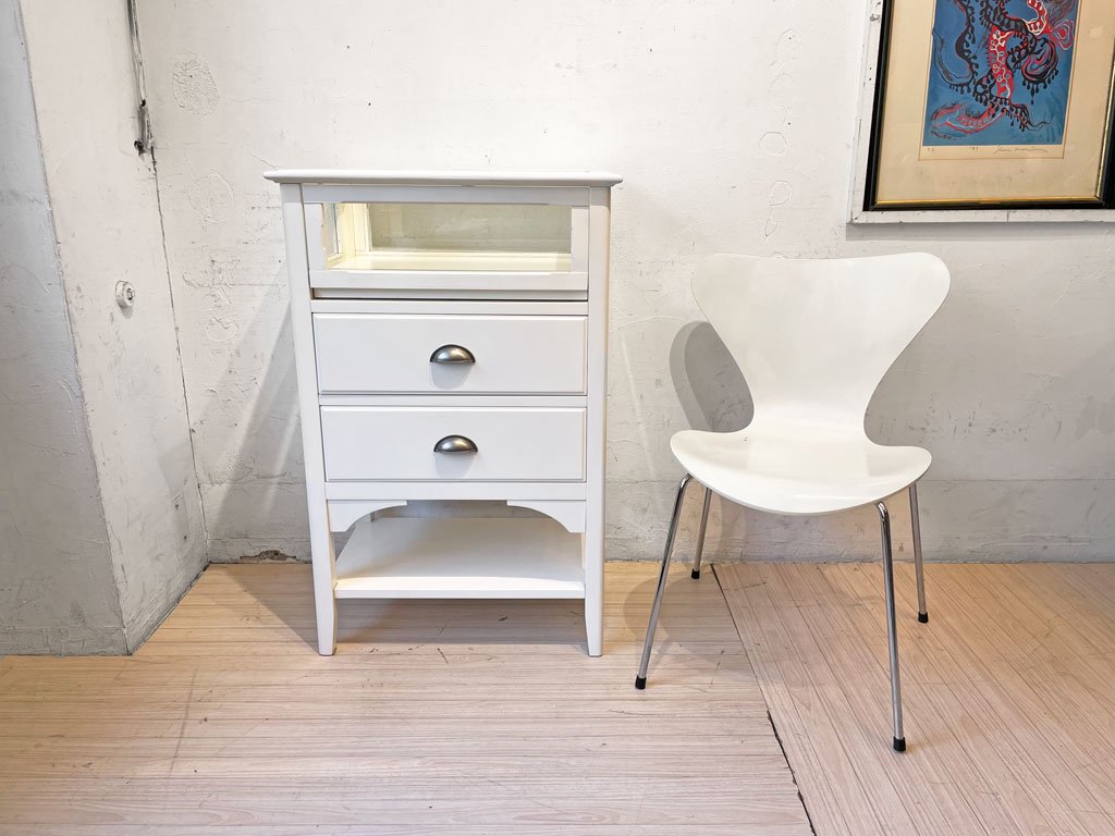 ウニコ unico アレット ALETTE コレクションキャビネット チェスト Collection cabinet chest 収納ドロワー付 ホワイト 廃盤 ★