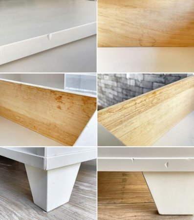 モモナチュラル Momo Natural ランド LAND キッチンカウンター レンジボード LO-09W パイン材 ホワイト タイル天板 W113cm 定価¥69,300- 現状品 ●