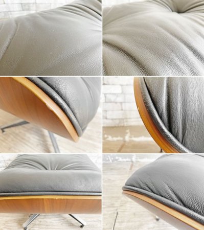 イームズラウンジチェア&オットマン ブラック チャールズ&レイ・イームズ C&R Eames ミッドセンチュリー リプロダクト品 ●