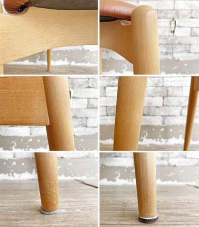 カールハンセン&サン Carl Hansen & Son CH20 エルボーチェア ダイニングチェア ビーチ材 ソープフィニッシュ レザーシート ハンス・J・ウェグナー 北欧家具 B ●