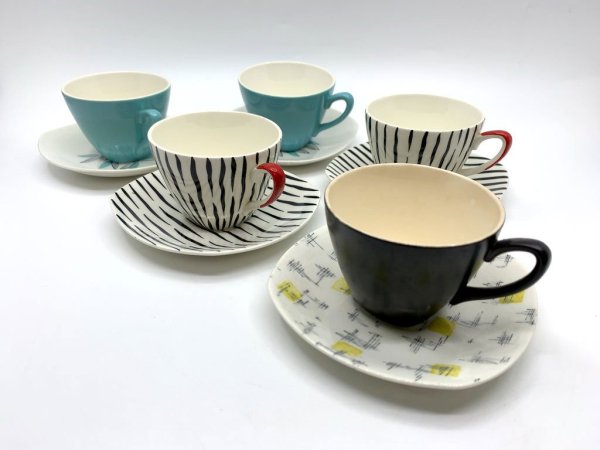 ミッドウィンター MIDWINTER カサンドラ Cassandra カップ&ソーサー ジェシー・テイト Jessie Tait イギリスビンテージ ターコイズ B ●