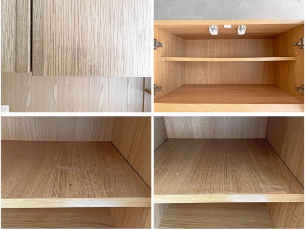 木蔵 BOKURA オーク材 天然木 キッチンボード リビングボード 食器棚 KB-06 ナチュラル W110 ♪