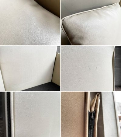 カッシーナ Cassina 401 ブレーク アームチェア 401 BREAK Armchair ラウンジチェア オイスターホワイト キャスター付き PVCレザー 定価¥523,600- ♪