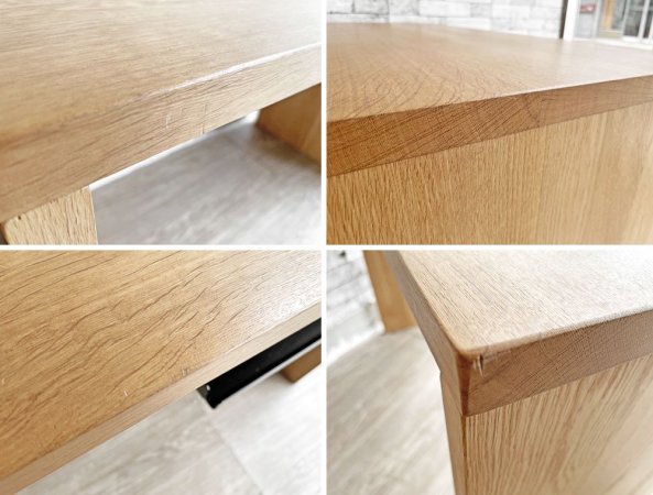無印良品 MUJI オーク無垢材 コの字デスク W110cm 配線トレー付 ナチュラル シンプルデザイン 廃番 ●