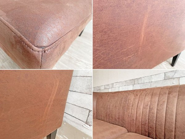 クラッシュゲート CRASH GATE ノットアンティークス Knot antiques グレス GRESS 2人掛けソファ 片肘 レザーテックス カカオ 右肘タイプ 定価¥77,000- ●
