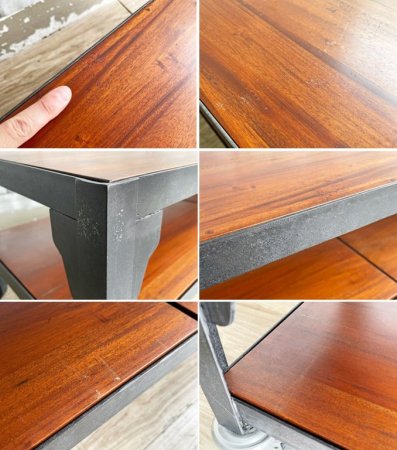 ウニコ unico ランバー LUMBER AVボード ローボード キャスター付き W120cm アフリカンマホガニー材 インダストリアルデザイン 廃番 参考定価¥54,780- ●