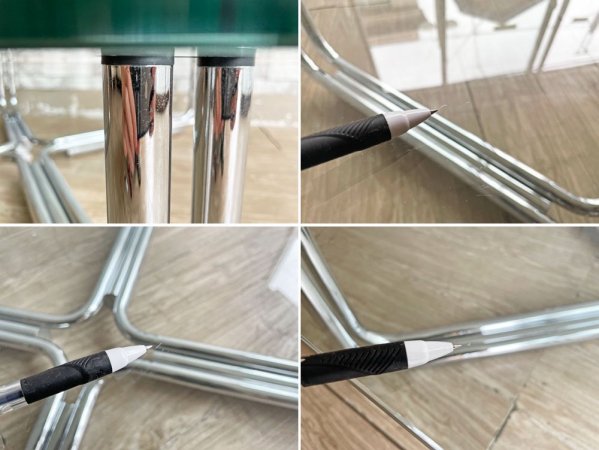 カッシーナ Cassina 784 ローテーブル センターテーブル ガラス スチールパイプ ジャンフランコ・フラッティーニ イタリア モダンデザイン 定価¥407,000- ●