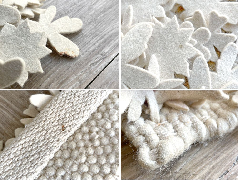 ナニマルキナ nanimarquina リトルフィールドオブフラワーズ little field of flowers フェルト ラグ トード・ボーンチェ デザイン 145×85 アイボリー ●