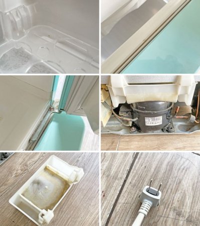 ナショナル National ウィル WiLL フリッジミニ FRIDGE mini パーソナルノンフロン冷凍冷蔵庫 ターコイズ 2003年製 162L ノスタルジックデザイン 廃番 ジャンク品 ●