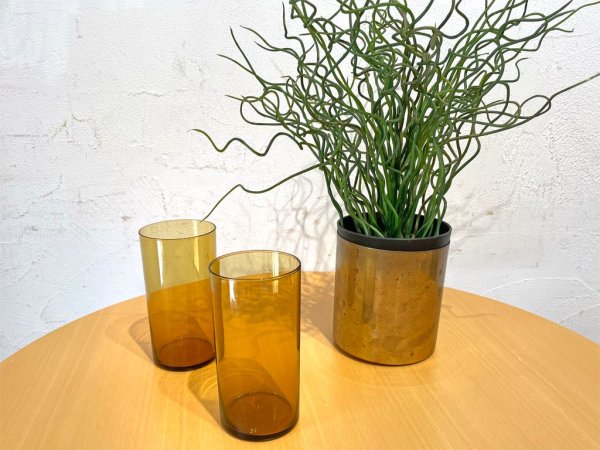 イッタラ iittala i-114 アンバーブラウン タンブラー アンバーブラウン 北欧 フィンランド ビンテージ 手拭きガラス B ★