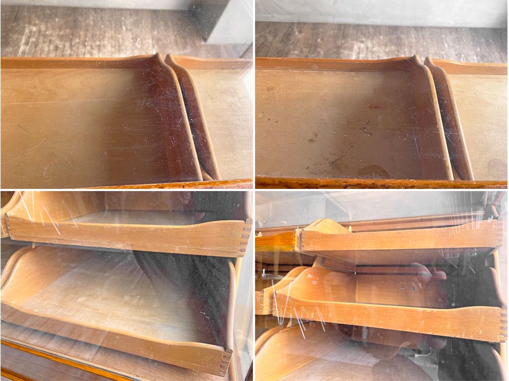 A.F.CORBETT社 英国アンティーク シャツカウンター シャツケース ガラスショーケース 抽斗16杯 オーク無垢材 店舗什器 1920~1950s UKビンテージ UK Vintage♪