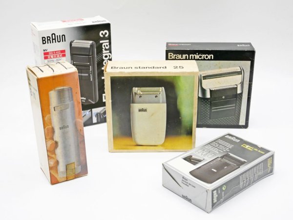 ブラウン BRAUN スタンダード standard 25 電気シェーバー S63 剃刀 ホワイト ケース&箱付 西ドイツ製 ドイツビンテージ ●