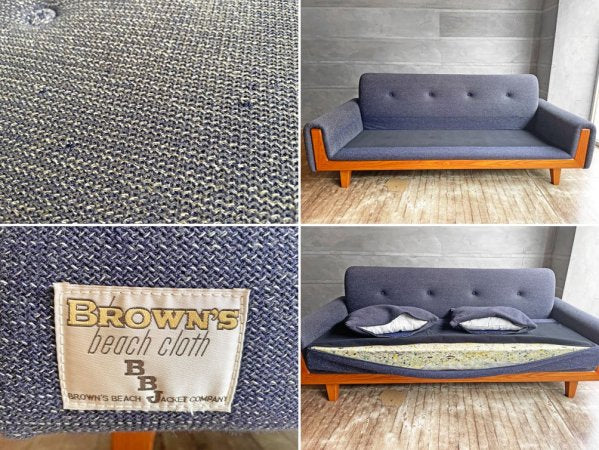 アクメファニチャー ACME Furniture×ブラウンズビーチクロス BROWN'S BEACH CLOTH コラボ 別注 ウィンダン ソファ WINDAN SOFA 3Pソファ ネイビー♪