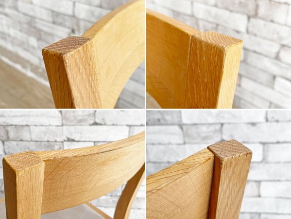 無印良品 MUJI オーク材チェア 布座 ダイニングチェア ファブリックシート 綿平織 ベージュ 定価¥12,900- ●