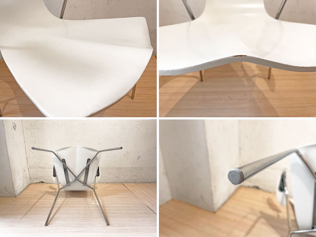 天童木工 tendo リリィチェア Lily Chair ダイニングチェア アームチェア ホワイト コンプロットデザイン スタッキング ★