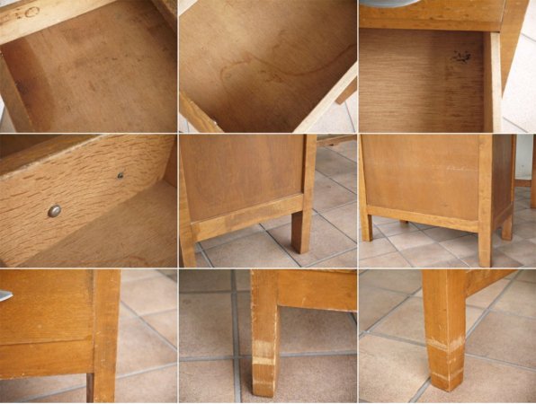 ジャパンビンテージ japan vintage デスク 5ドロワー W104cm ワークテーブル 古家具 木味 作業台 店舗什器 ◇