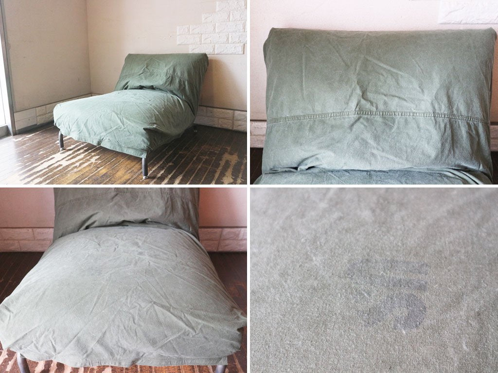 ジャーナルスタンダードファニチャー journal standard furniture ロデ RODEZ カバーリング ソファ ダメージデニム×US ARMY TENT カバー2枚付き ◎