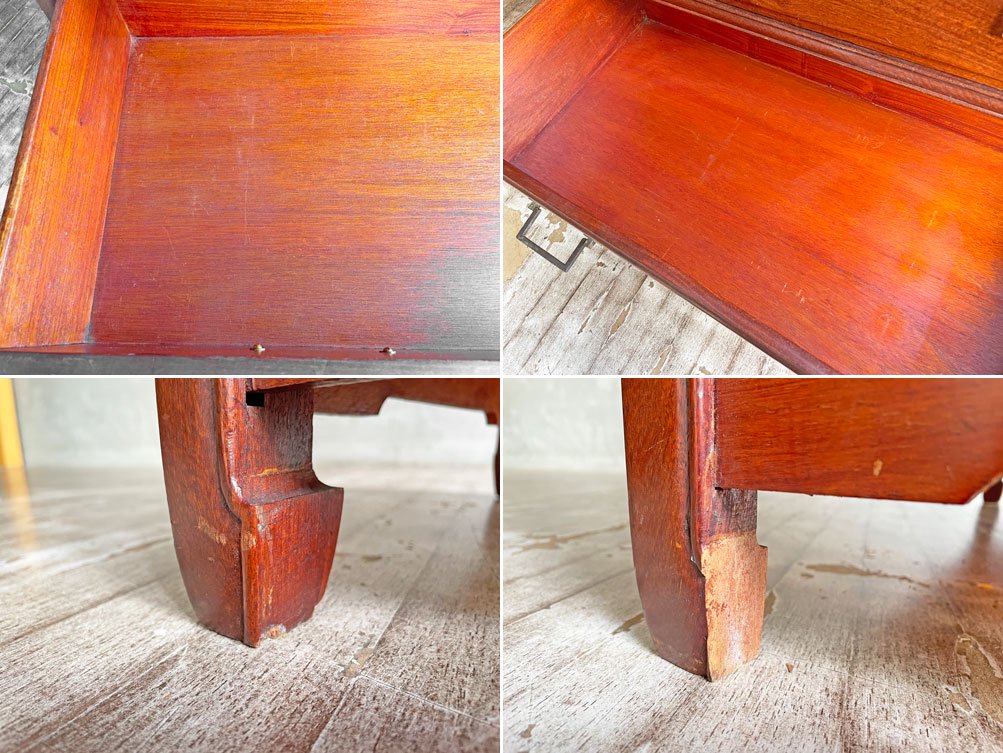 FAR EASTERN FURNISHINGS CO ライティングビューロー キャビネット 花梨 カリン材 瘤杢目 アジアンビンテージ ♪