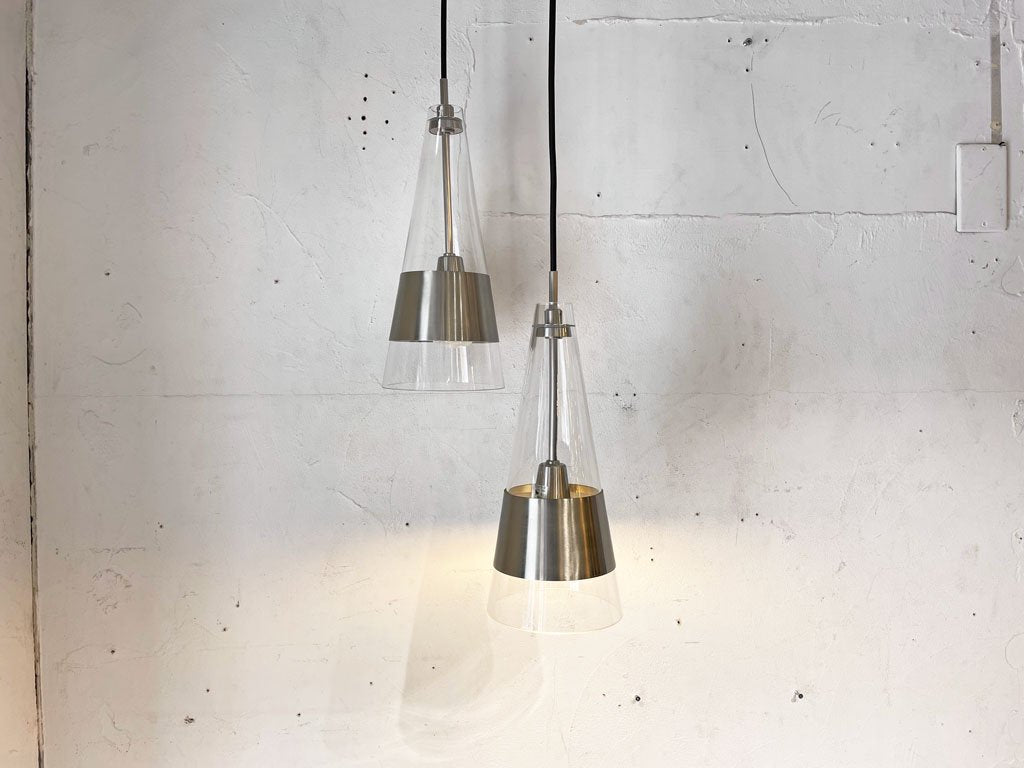 マックスレイ MAXRAY MP40138 ペンダントライト ガラスシェード 曇りガラス ステンレスカバー モダンデザイン A ★