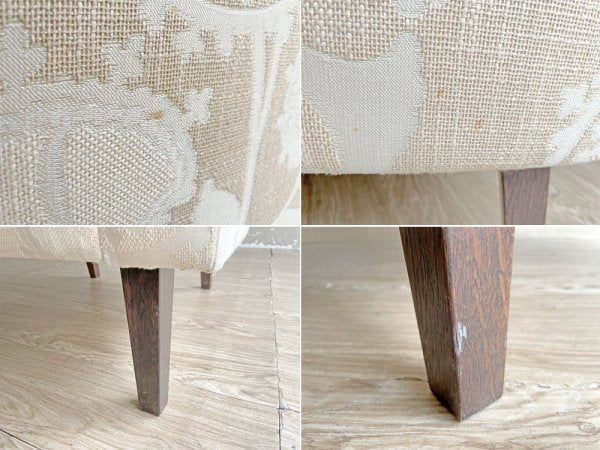 イデー IDEE ライン ソファ LINE SOFA 1人掛け ボタニカル柄 オーダーファブリック ベージュ系 オーク材 参考定価¥190,300- 廃番 ●