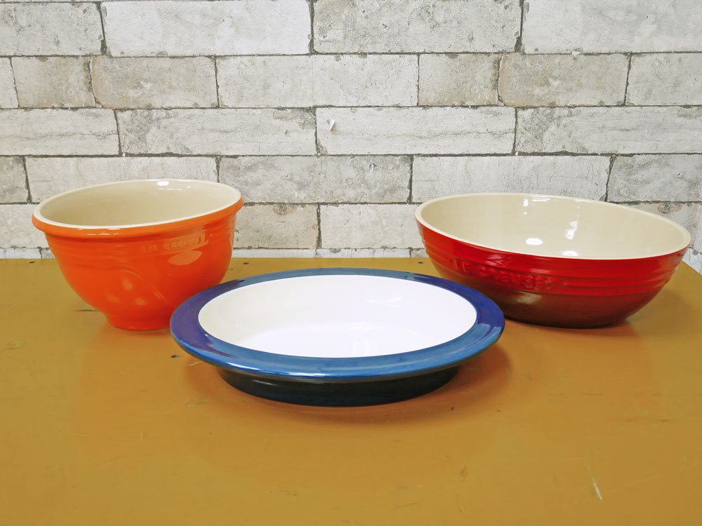 ルクルーゼ LE CREUSET オーバル グラタン皿 W31cm ブルー フランス ●