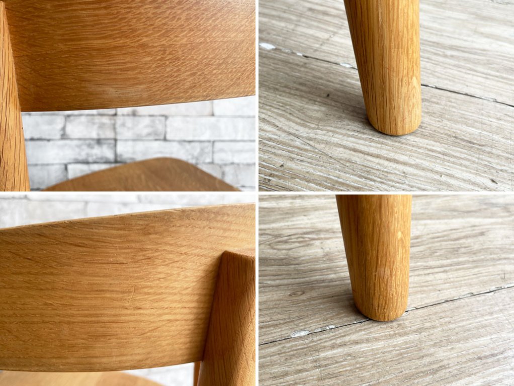 無印良品 MUJI リアルファニチャー REAL FURNITURE オーク無垢材 ダイニングチェア ハーフアーム 定価¥62,000- B ●