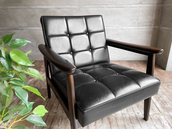 カリモク60 karimoku60 Kチェア 1シーター ソファ スタンダードブラック モカブラウン 60's レトロモダン ジャパニーズミッドセンチュリー ♪