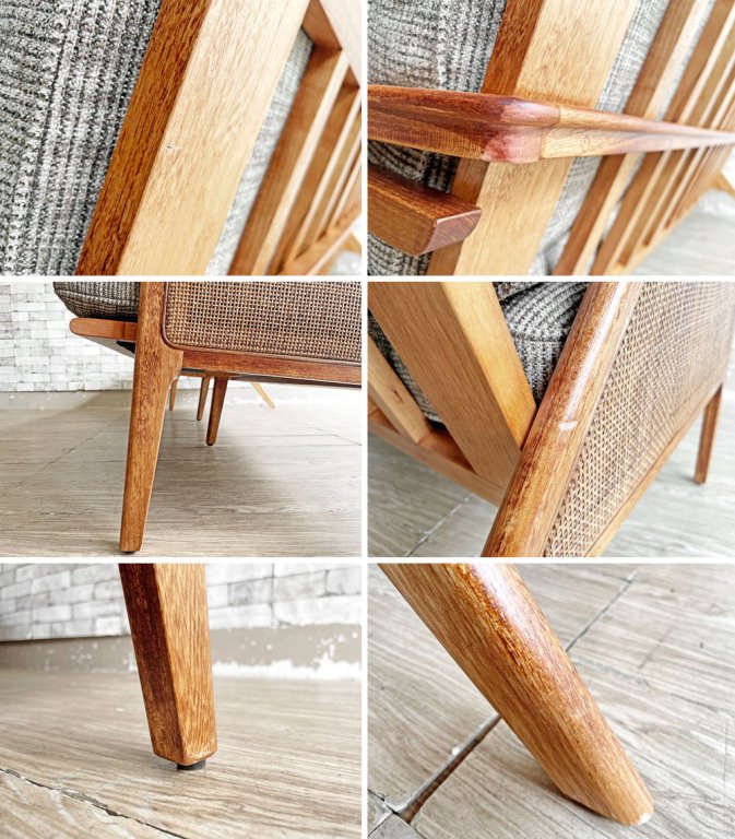 アクメファニチャー ACME Furniture ウィッカー WICKER SOFA 3P ハックベリー ラタン ファブリック 西海岸スタイル 定価¥190,300- ●