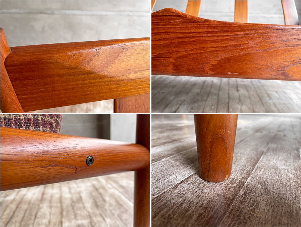 フランス&サン france & son Model168 3人掛けソファ グレーテ・ヤルク Grete Jalk チーク材 ファブリック 北欧ビンテージ デンマーク♪